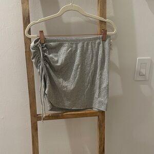 Aerie Heather Gray Ruched Mini Skirt